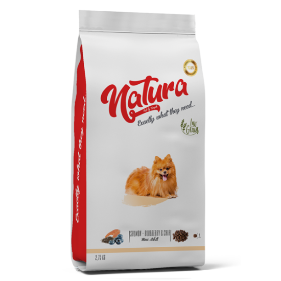 Natura Düşük Tahıllı Mini Yetişkin Köpek Maması Somon & Yaban Mersini 2.75KG